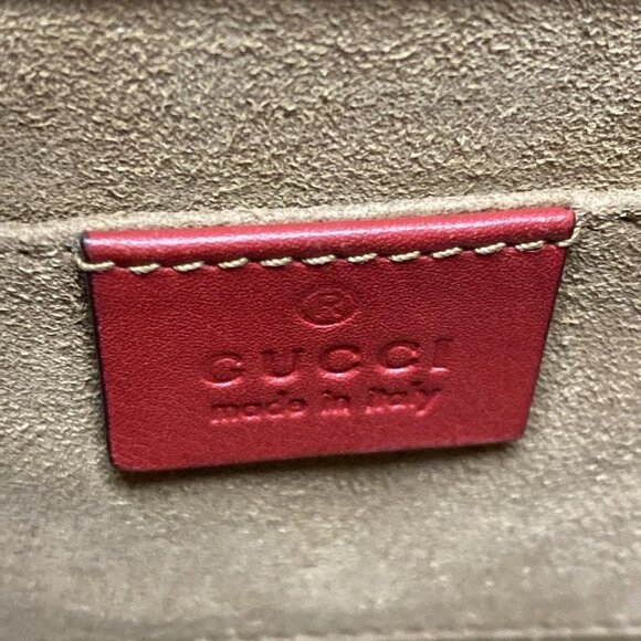 Auth GUCCI Padlock GG Small 409487 Dark Brown Red Multi PVC Leather Shoulder Bag - Picture 14 of 16